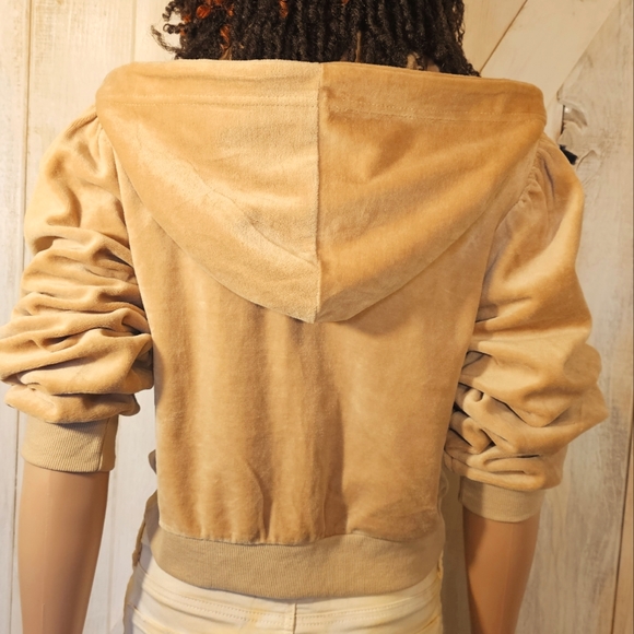 🆕️NORDSTROM 90 DEGREES/REFLEX VELOUR ZIPPERED CROP HOODIE/JACKET, Size Larg💥 - Picture 4 of 4